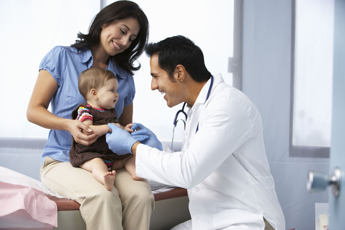 mom and child at doctor's office